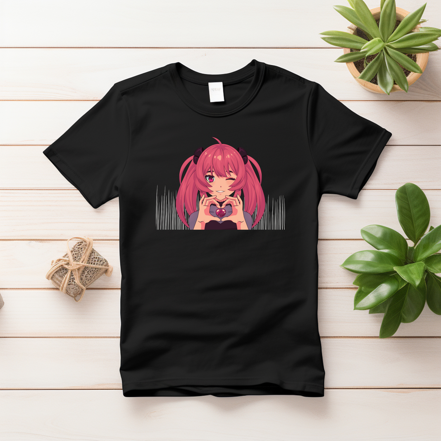 Girls Graphic Printed T-shirt- Black