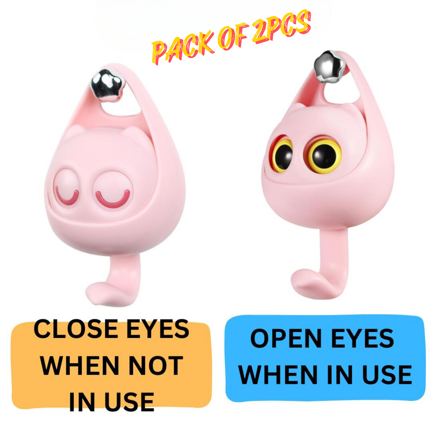 Cute Owl & Bird face Wall-Mounted Keychain Holder (Pack of 2)