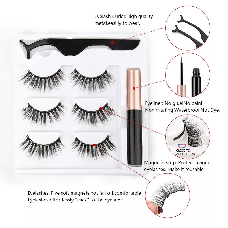 Magnetic Eyelashes and Eyeliner Kit