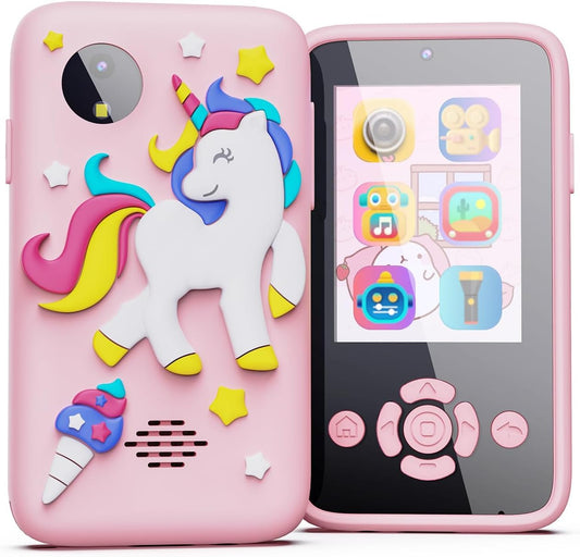 Smart-Phone for Kids (Random colors), Touchscreen, Mp3 Music Player- Dual Camera For Selfies- In Built Games 2.4" Screen 8Mp Camera