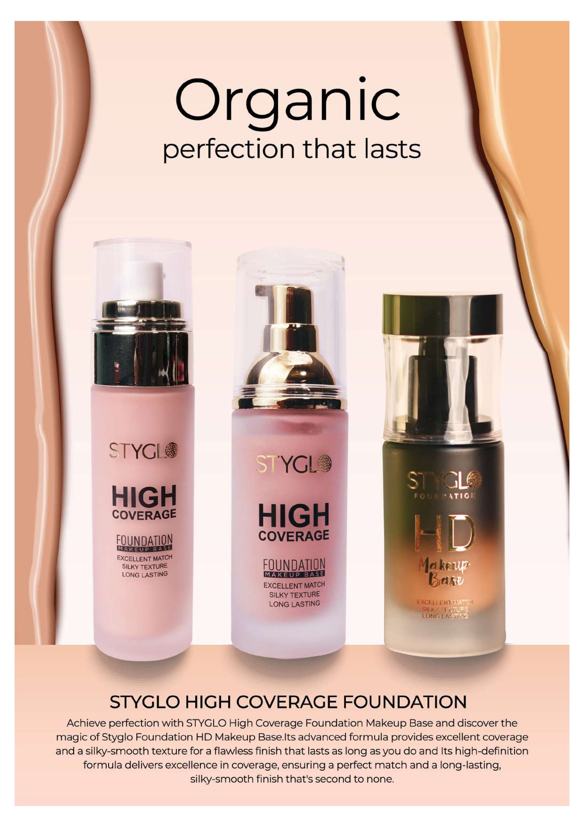 Styglo High Coverage Foundation Makeup Base, Packaging Size: 25*18